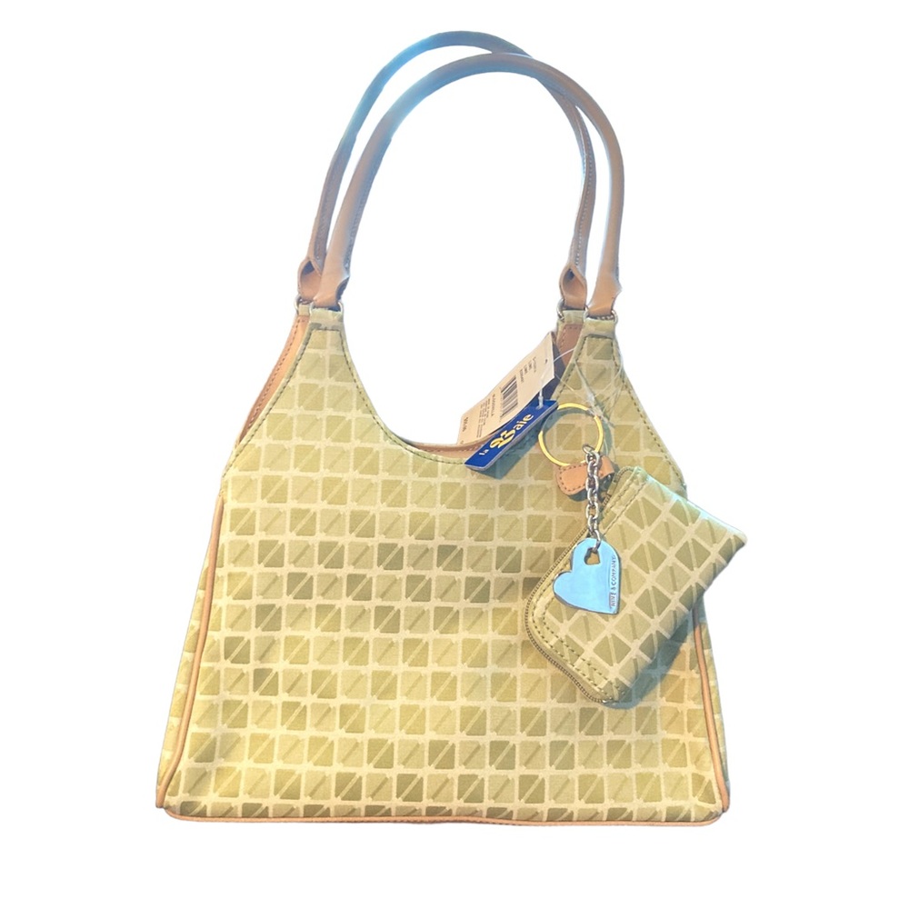 Nine and company by nine west lime checkered shoulder bag